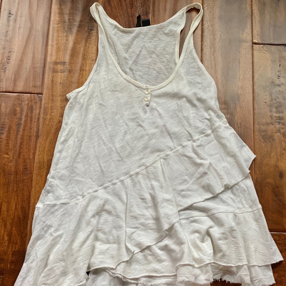 Anthropologie White Flowy Tank